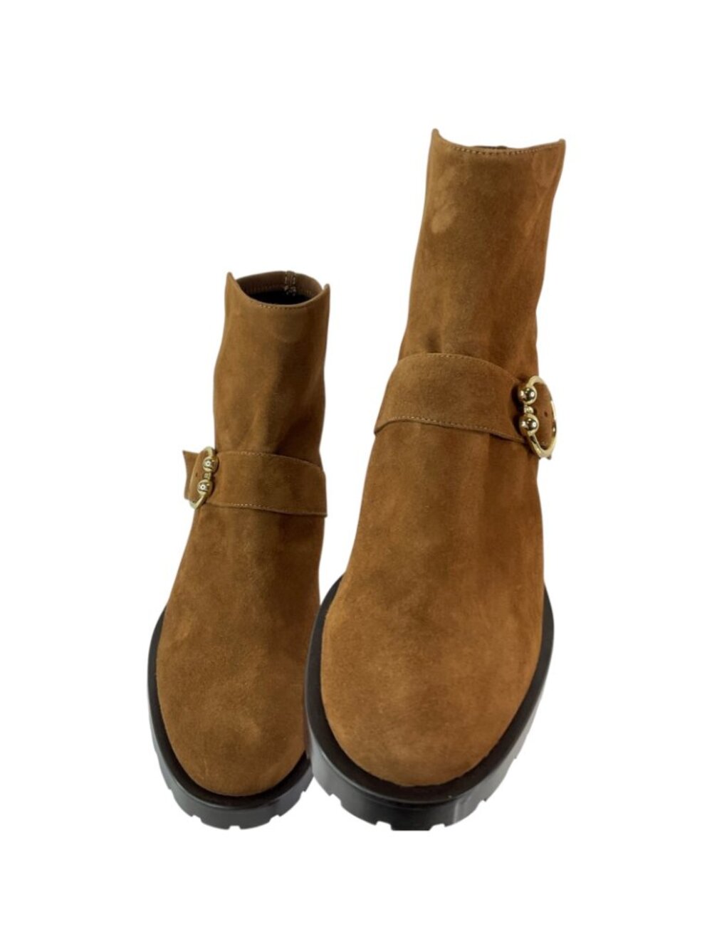Stuart Weitzman Boots Women Sz 9 Coffee Luxering Suede & Microstretch New $595 - Picture 2 of 13